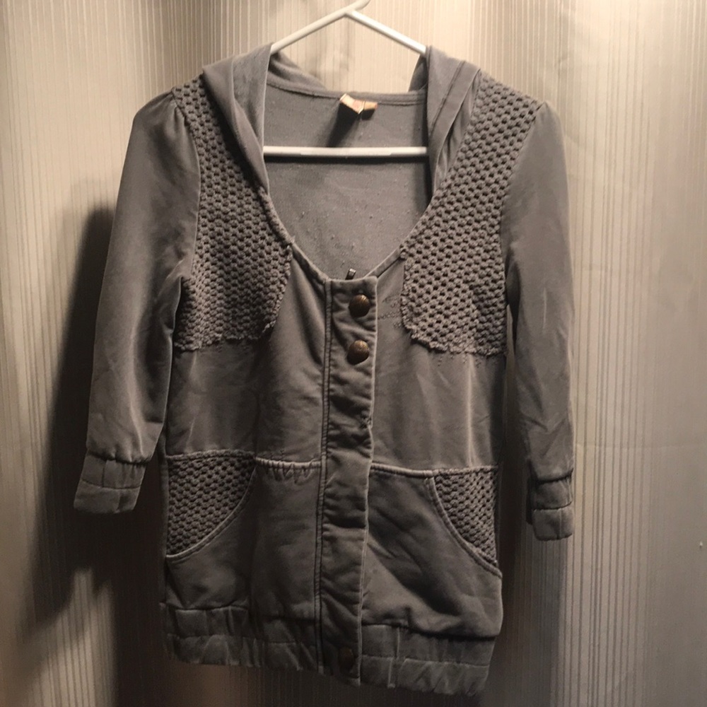 Buckle BKE Gray Hooded ZIP Up